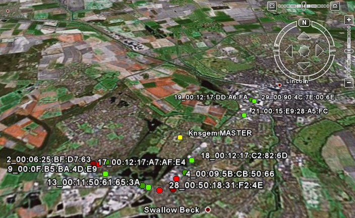 Figura 2: mappatura delle reti in Google Earth